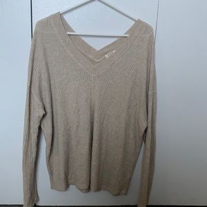 Beige v-neck sweater
